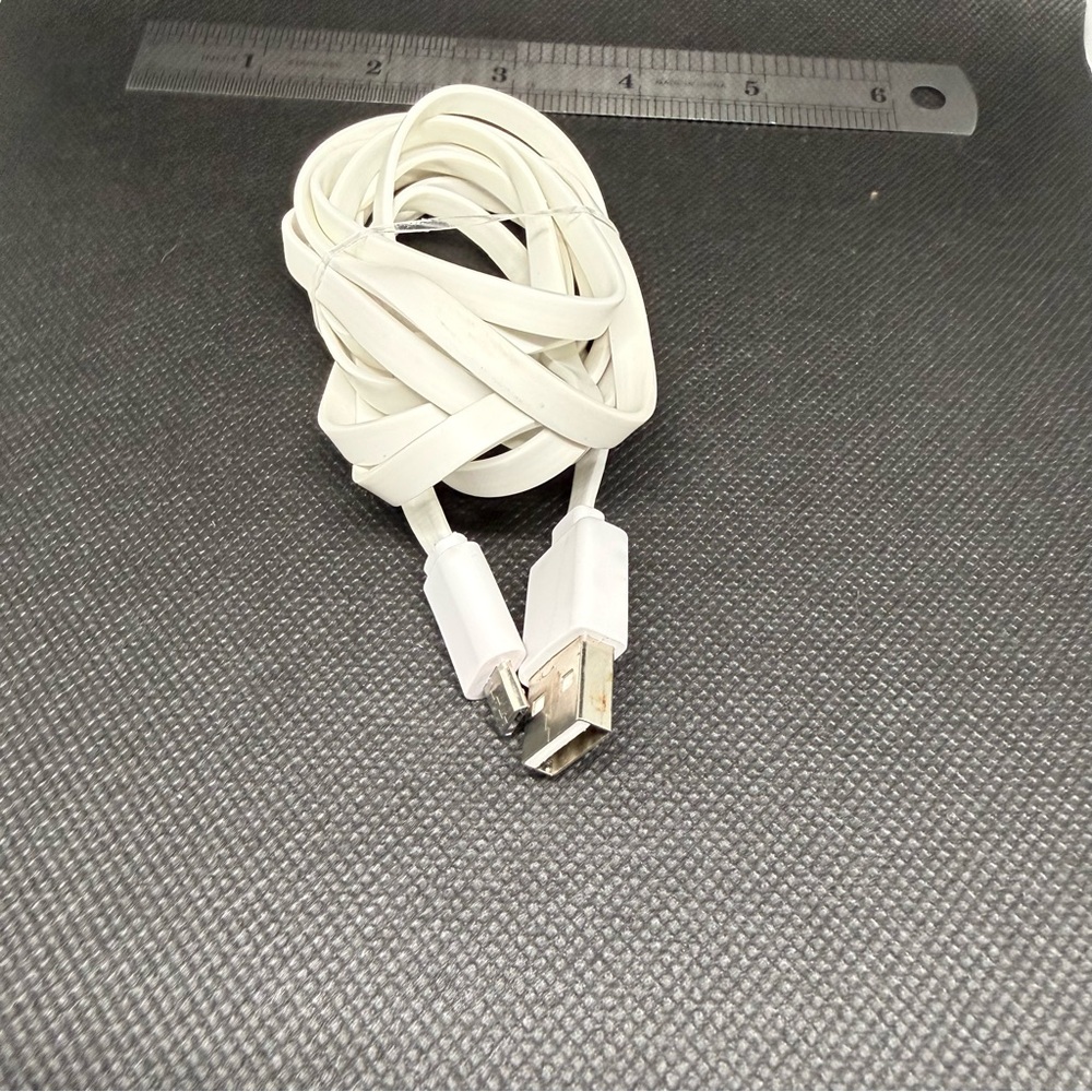White USB to Micro USB Charging Cable